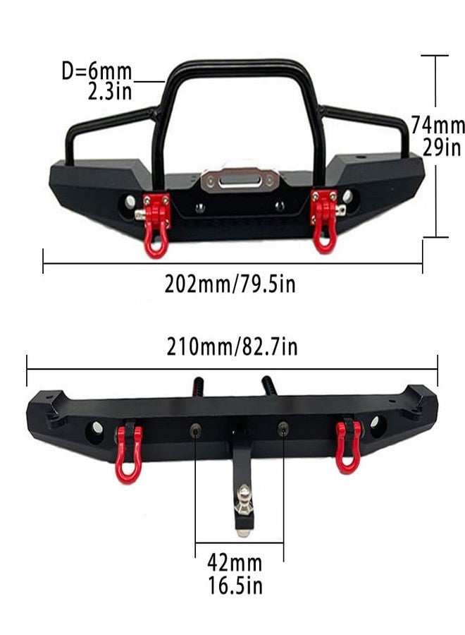 YSKMLOLP RC car Metal Front/Rear Anti-Collision Bumper for 1/10 Crawler Car TRX-4 Axial SCX10ii 90046 With Light - Image 2